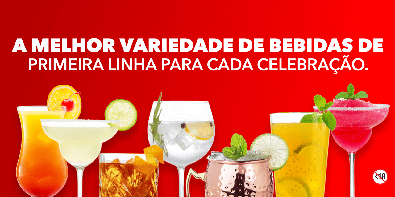 MELHOR VARIEDADE DE BEBIDAS DE PRIMEIRA LINHA PARA CADA CELEBRAÇÃO