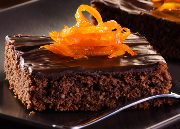 Brownies de chocolate e laranja