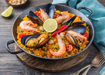 Paella de frutos do mar