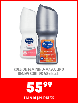 ROLL - ON FEMININO/MASCULINO RENEW SORTIDO 