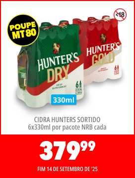 CIDRA HUNTERS SORTIDO 6x330ml POR PACOTE NRB CADA, 379,99