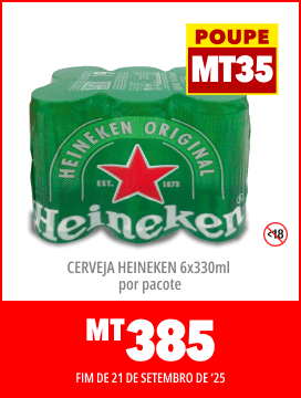 CERVEJA HEINEKEN 6x330ml  POR PACOTE